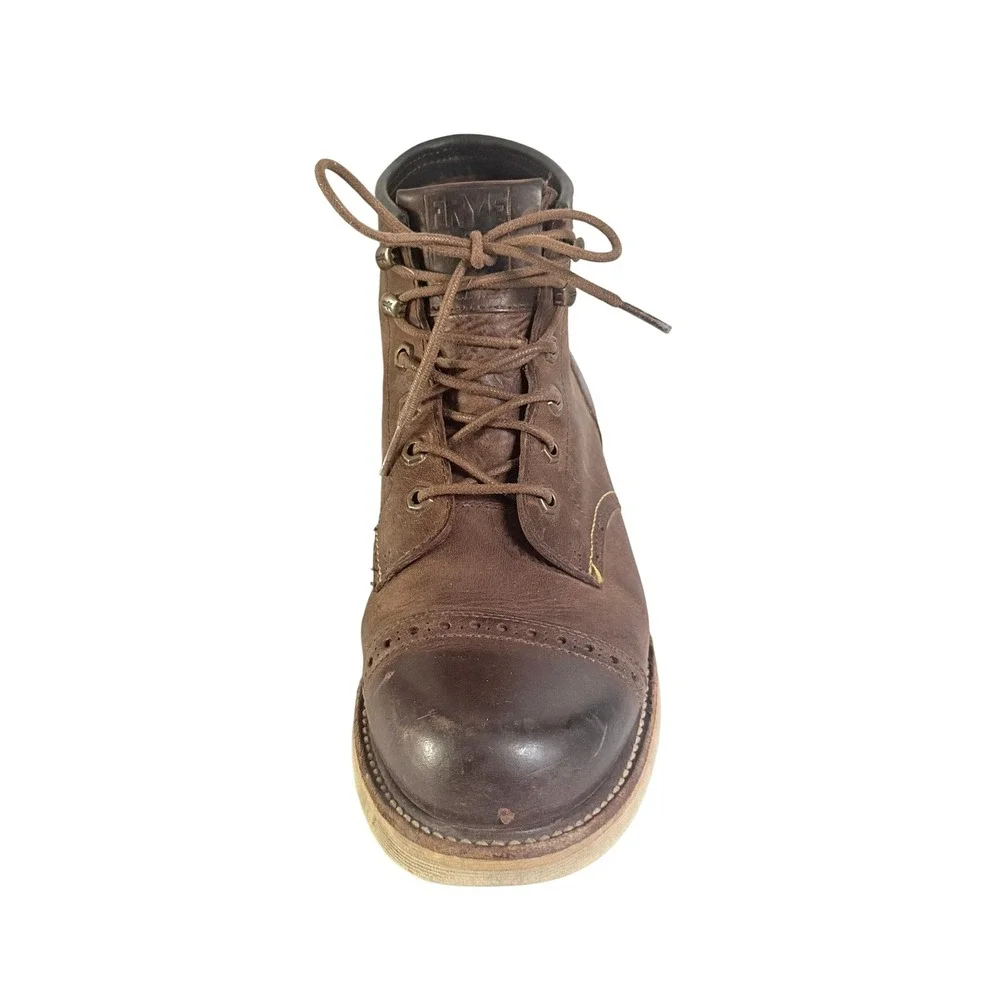 Frye Mens Dakota Cap Toe Sunrise Antique Leather Lace Boots Size 11.5 Heritage